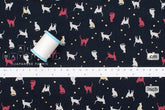 Japanese Fabric Corduroy Cats and Pindots - E - 50cm